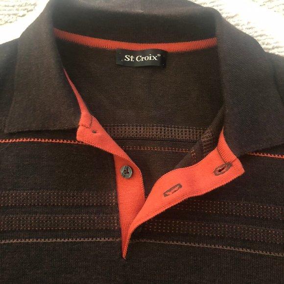 Vintage St. Croix Striped Button Mock Pullover - Picture 2 of 3